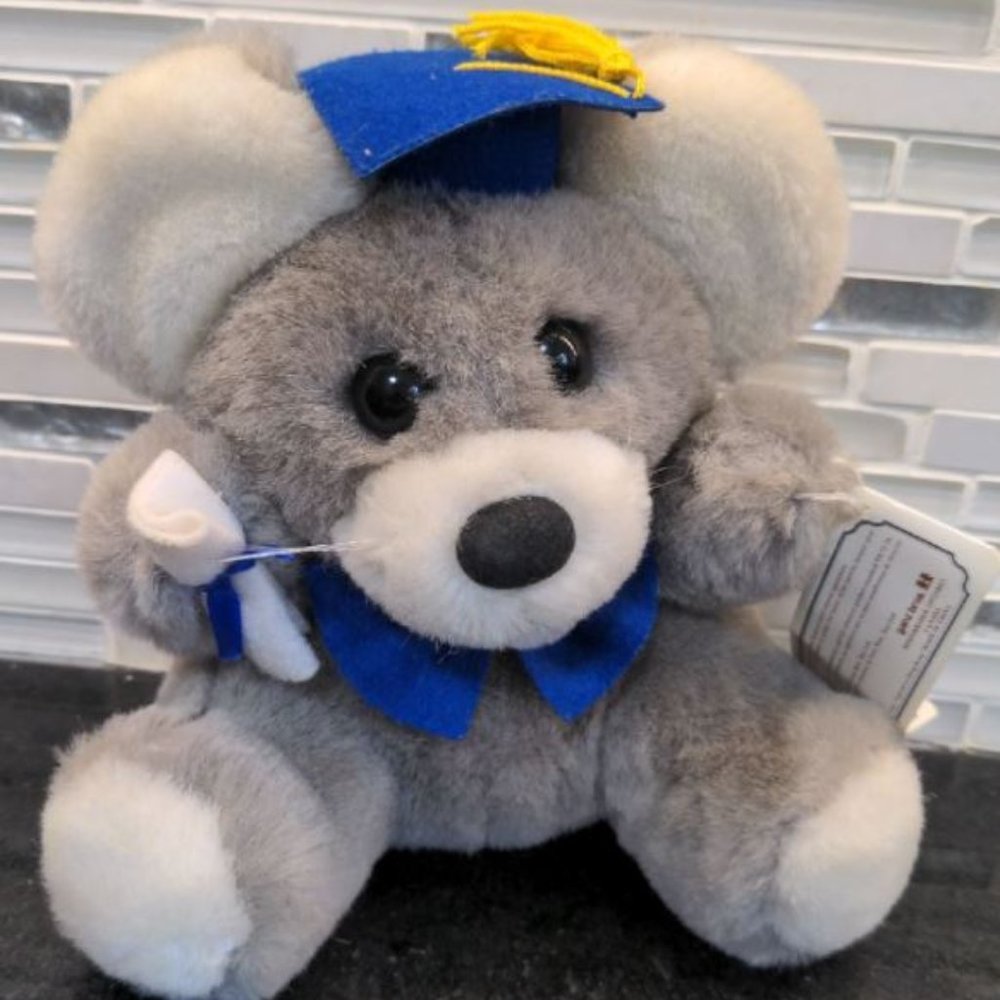 Ganz Bros Pizzazz Graduation Mouse Plush 7.5 Vintage Graduate Gift Celebration